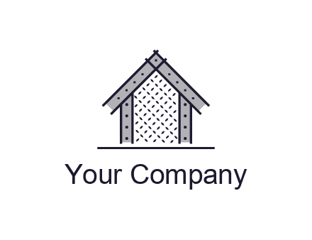construction logo with simple clothing patterns on a house