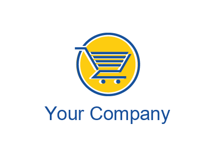 round retail logo showing a shopping cart