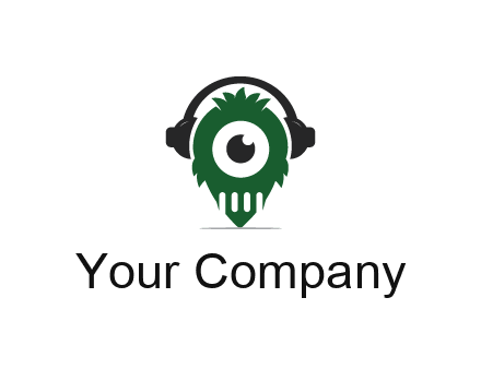 alien with one eye wearing headphones logo