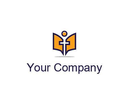 spirituality logo with Christian religious symbols like the Bible and cross