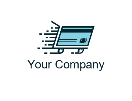 shopping cart with credit card logo for retail