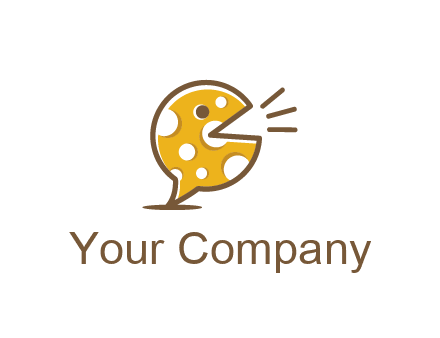 chat or speech bubble made of cheese logo