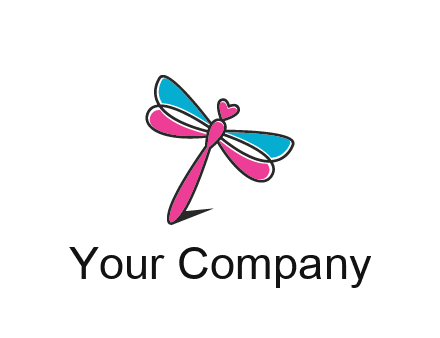 dragonfly with hearts beauty logo