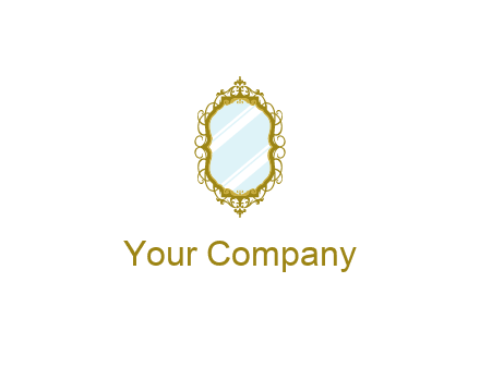 wall mirror for home decor or interior design logo