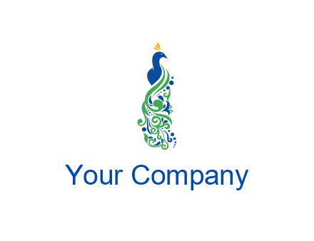 peacock illustration for beauty logo