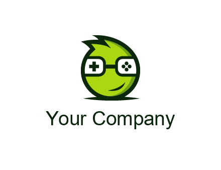 smirking monster character with game controller eyes