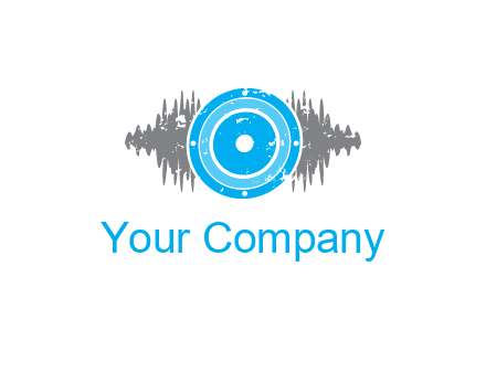 sound waves behind speaker logo