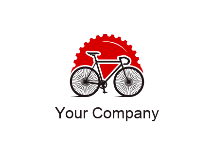 bicycle with a gear background logo
