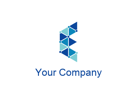 triangles joined to make the letter E