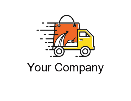 shopping bag on a delivery truck