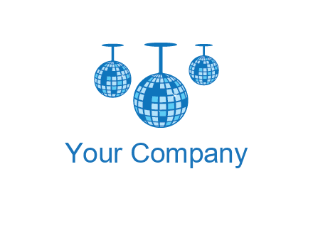 three disco balls logo