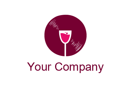 wine glass inside the disk logo