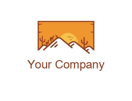 negative spacing mountains in desert background