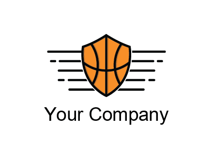 lines around shield with basketball pattern
