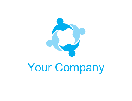 abstract person forming circle graphics