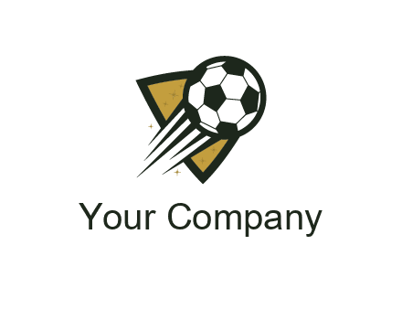shield behind football with lines
