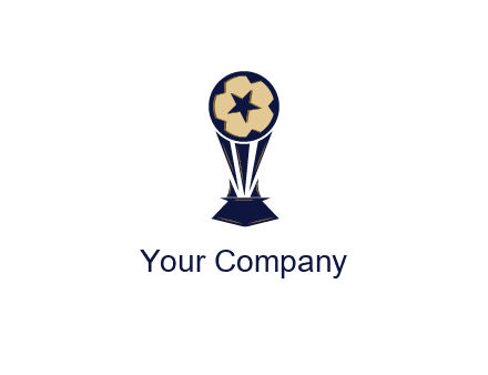 abstract football trophy with star