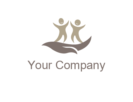happy people on caring hand graphics