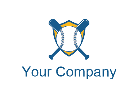 shield with bats behind baseball