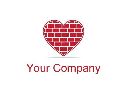brick pattern inside heart
