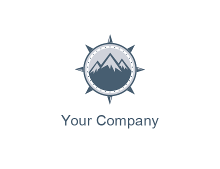 mountains in compass frame