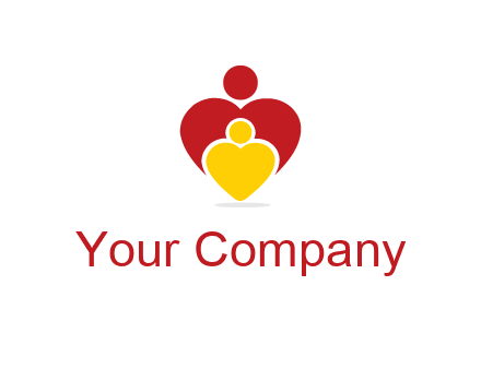 caring people in heart shape graphic