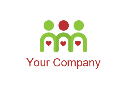 people with heart holding hands symbol