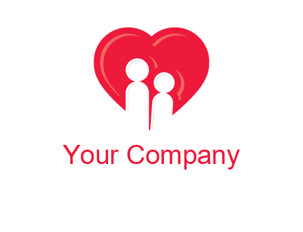 children in heart icon