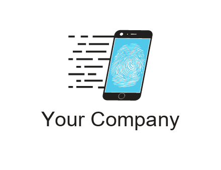 mobile phone with finger print and speedy lines
