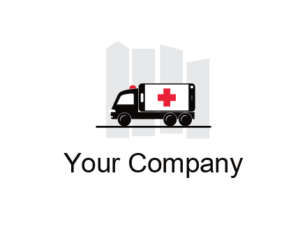 buildings behind ambulance van