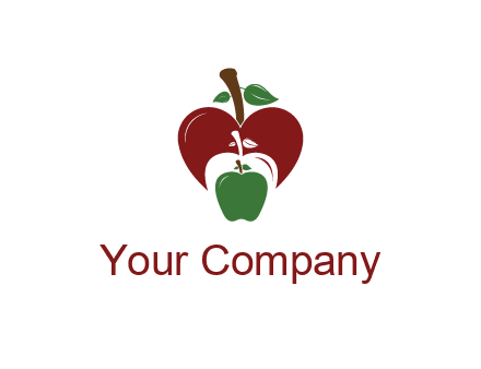 heart behind apples