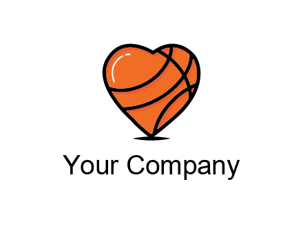 basketball pattern in heart