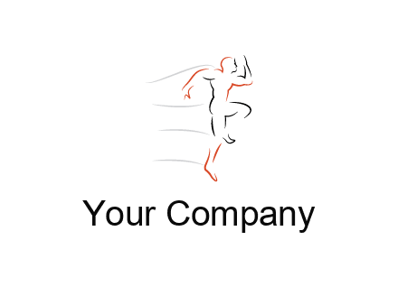 abstract line art man jogging 
