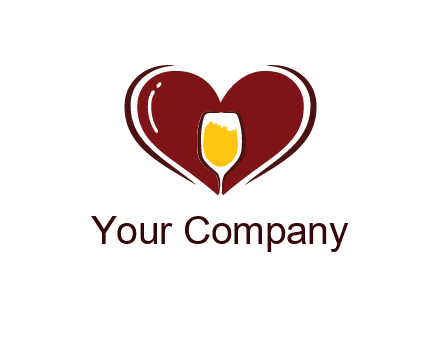 wine glass in heart