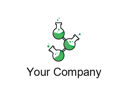 chemical flask with liquid connected to eachother