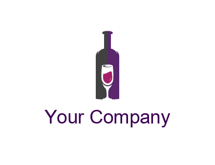 negative spacing wine glass in wine bottle