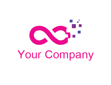 infinity sign with pixels