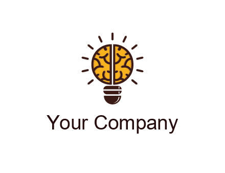 light bulb with brain pattern