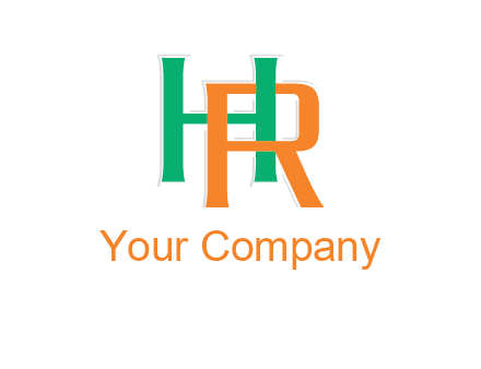 letter H and letter R intertwining with each other
