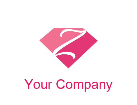 negative spacing letter Z in diamond