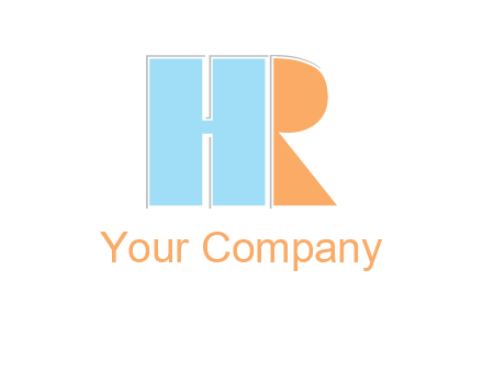 abstract shape letter H and letter R
