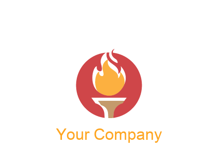 torch with fire in circle
