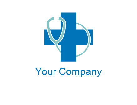 stethoscope around first aid sign