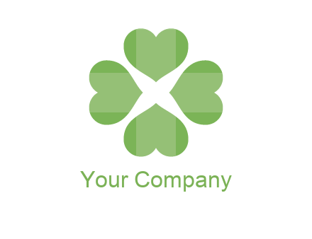 hearts rotating forming clover