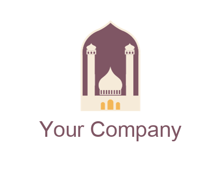 mosque with minarets in frame