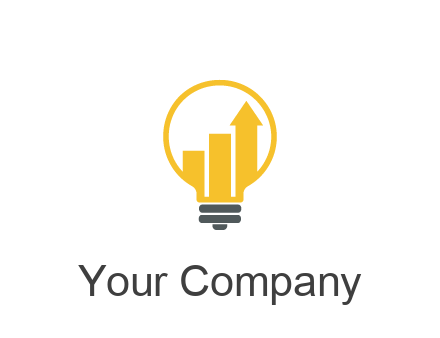 bar graph with arrow in lightbulb