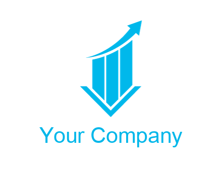 bar graph with swoosh arrow
