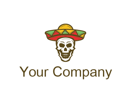 skull wearing sombrero