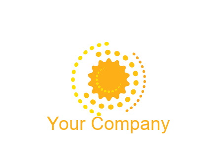 abstract sun with dotted pattern