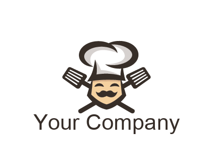 spatula behind chef wearing chef hat